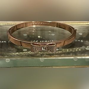 Kate Spade New York Rose Gold Bow Tie Bangle Cuff Clamper Bracelet